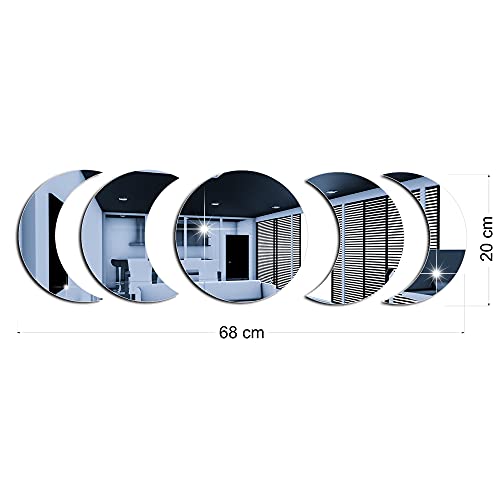 Espelho Acrilico Decorativo Fases Da Lua Em Acrílico Sala Quarto Escritório Decoração Ambientes Em G
