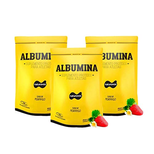 3x Albumina (500g) - Morango - NaturOvos