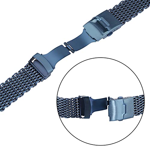 Bracelet de montre étanche en maille acier inoxydable avec boucle pliante