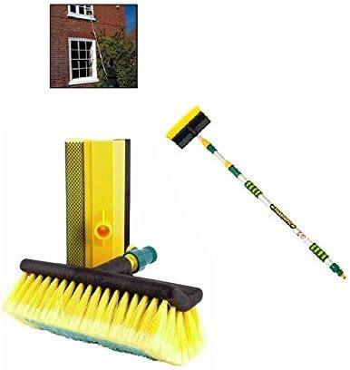 hbkHeavy Duty Tri-Section Extending Wash Brush 3 Metre Include Squeegee