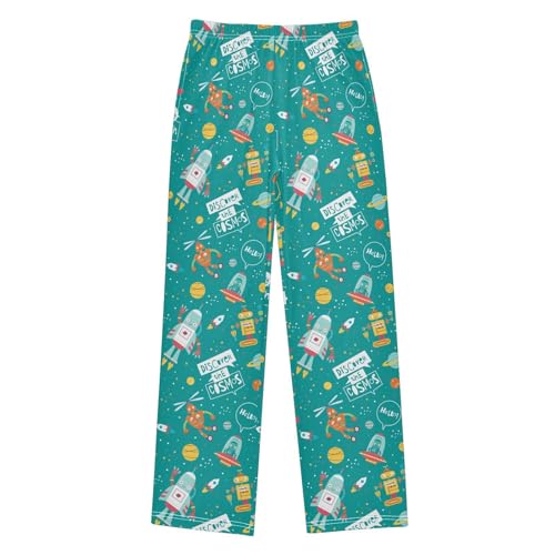 ZZKKO Cute Robots Blue-Green Boys Pants for Kids Jogger Pants with Pockets S-XL