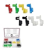 YAWUROU 80 PCS Car Door Lock Rod Clips Assortment Kit, Door Lock Cylinder Retainer Clip, Left & Right Doors Handle Rod End Clip Replacements, Compatible with Most Vehicles (Multicolored)