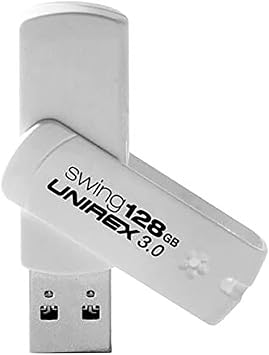 Unirex USFW-328S USB 3.0 Flash Drive, Swing, 128GB, White