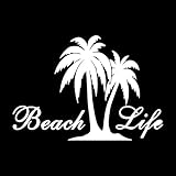 Smart Beach Life Vinyl Decal for Cars Trucks Vans SUVs Windows Walls Cups Laptops | White | 9' inch | SD-770 Pack of 1