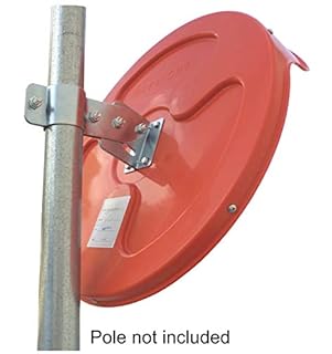 ECM-60o Specchio convesso flessibile da traffico, diametro 60 cm, per la sicurezza in strada e per i negozi, con staffa di fissaggio regolabile per palo da 48 mm