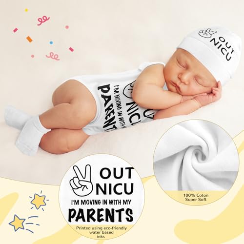 2 Set Nicu Baby Preemie Outfits Clothes Preemie Hat Socks Bodysuit out Nicu Baby Body Suit Clothing Essentials4