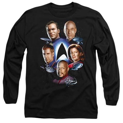 T-Shirt Star Trek manches longues vêtement mixte Starfleet noir