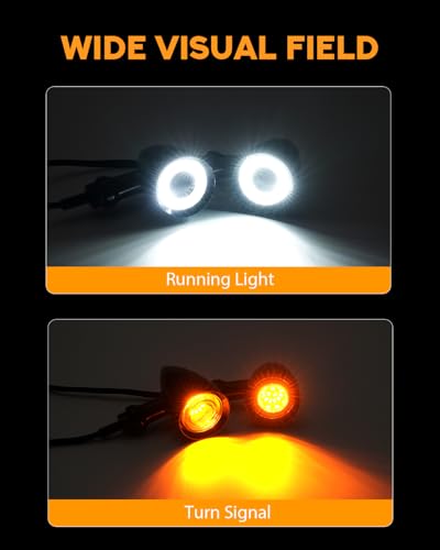 Image of Bullet Led Turn Signal Motocycle 48 LEDs SMD Blinker Indicator Fit for Honda Yamaha Suzuki Kawasaki Harley Sportster (Black,Front Turn Light)