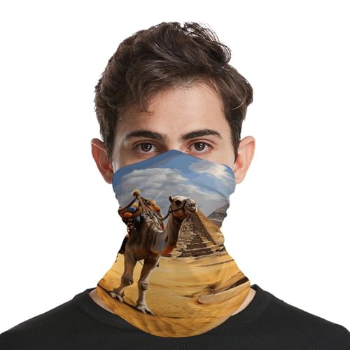 Neck Gaiter Wind-Proof Breathable Face Mask Pyramid Camel Face Cover Sun Cooling Dustproof Mask Balaclava Bandana Headwear for Women Men Hiking Fishing miniatura 3