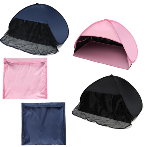 FCZVWPR Bedside Tent, Sleep Pod, Light-Blocking Sleep Den Bed Tent, Sleep-Aiding, Wind-Blocking, for Meditation, Privacy Space(Black,with Yarn)