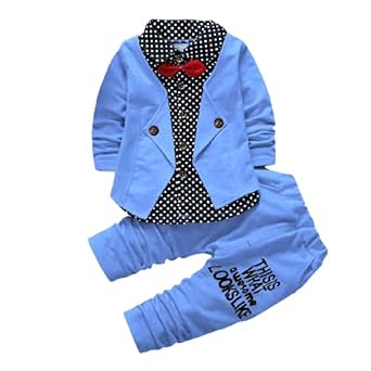 Matri Impex Boys Cotton Blazer Style Shirt and Pant Set Boys Party(Festive) Blazer Shirt, Trouser (Blue)
