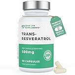 Trans-Resveratrol 500mg, 98% Purity, 60 Vegan Capsules, High Strength Polyphenol Antioxidant from Japanese Knotweed, 3rd Party Tested, Anti Ageing, Skin, Heart & Brain Health, Love Life Supplements