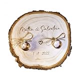 portafedi originali 100% Legno Generico Porta FEDI su Fetta di Legno Modello Lapland, diametri da 10 a 19 cm, portafedi Personalizzato per Matrimonio o Altro Evento Speciale Anniversario, FEDI Nuziali