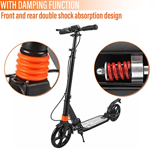 Futchoy Step, kickscooter voor volwassenen en kinderen, met vering, 200 mm, inklapbaar, in hoogte verstelbaar… - Afbeelding 5