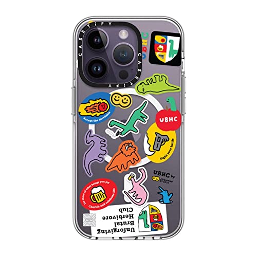 CASETiFY �N���A iPhone 14 Pro �P�[�X [���΂݂ɂ����f��/2m����̗����������N���A/MagSafe �ɑΉ�] - Ubhc Sticker
