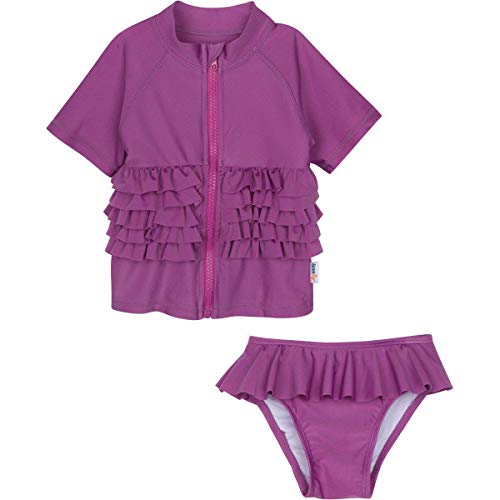SwimZip-Baby-Rash-Guard-Set-Girl-Short-Sleeve-2-Piece-Swimsuit-with-SPF