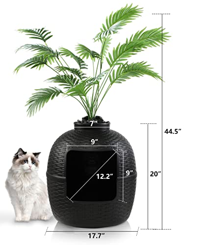 Caja sanitaria para gato grande con filtro carbón y planta negra miniatura 6