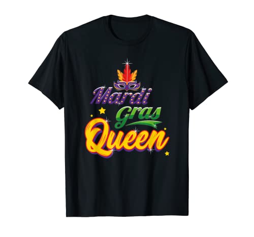 Fun Mardi Gras Queen Party Uomo Donna Vestito Corrispondente Maglietta