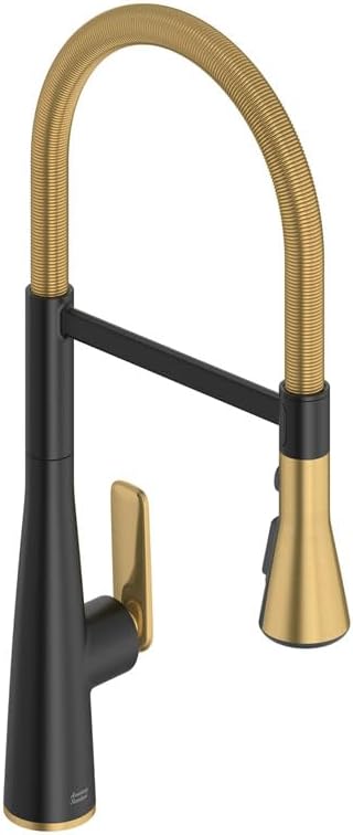 American Standard 1048824240 Aspirations Semi-Pro Kitchen Sink Faucet, 1.8 GPM, Matte Black/Brushed Gold
