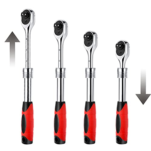 Gule Gule Extendable Ratchet Torque Wrench - 3/8" Drive Ratchet Socket Wrench 72-Tooth Quick-Release Reversible Hand Tools - Gifts For Dad #TOP1