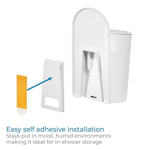 Gobelet auto-adhésif divisé blanc iDesign pour salle de bain rangée - 5