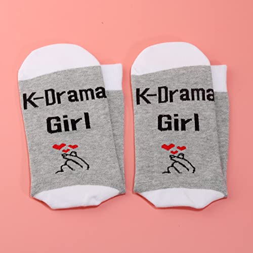 LEVLO Funny K-Drama Lovers Gifts K-Drama Girl Hand Heart Socks for Korean Movie TV Series Fans (2 pairs)4
