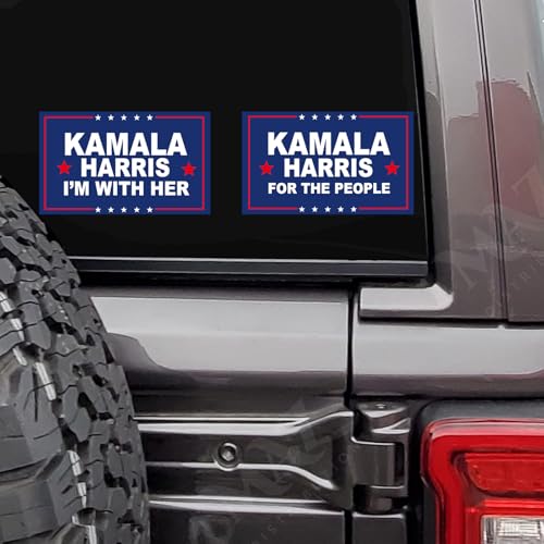 Image of 2025 Kamala Harris Stickers 12Pcs - 4 Style 6x3.6in Let`s Finish The Job for The People - Madam Funny Presidential Election USA American Decals for Bumper Scarpbook Window Cars Trucks