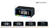 Emerson CKS1401 Smartset AM/FM Dual Alarm Clock Radio with 0.9” White LED Display with 4-Level Dimmer Control, USB-C Charging, and 2-Level Multi-Color LED Decor