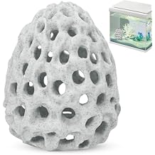 HINGTAI Shrimp Dome Hide Betta Habitat Fish Tank Tunnel with Suction Cup Aquarium Fish Cave Hideout Ornament Accessories for Shrimp Guppy Hiding Resting White