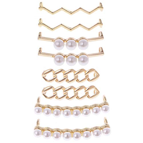 Gurxi 8PCS Accessoire Lacet, Boucle de Chaussures, Lacets Décoration Boucle En Alliage Lacets Décoration Accessoires Lacets de Chaussures Décorations Breloques Perles Imitation Strass Accessoires Cover