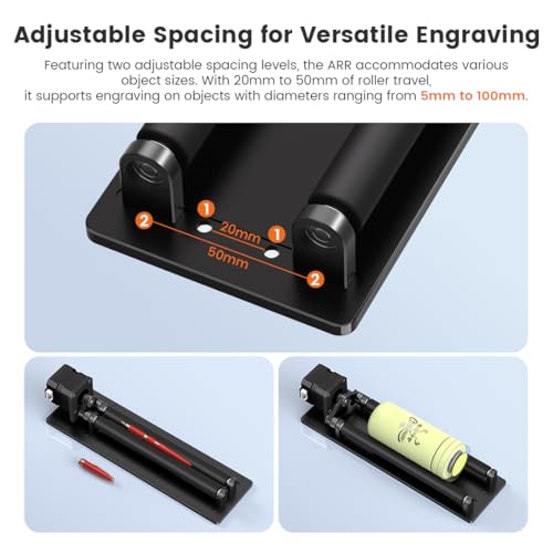Image of Algolaser Mini Rotary Roller - 360 Adjustable Rotary Roller - Y-axis Rotary Roller Attachment for Cylindrical Objects Tumblers,Bottle - No Laser Function
