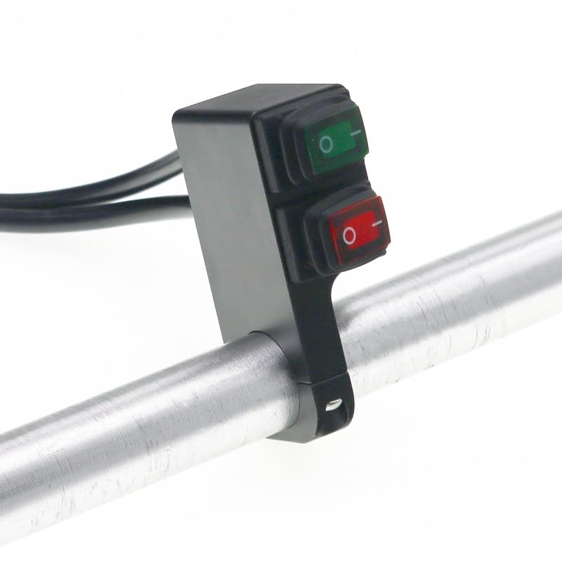 Interrupteur de guidon double commande rouge pour moto et ATV - 7