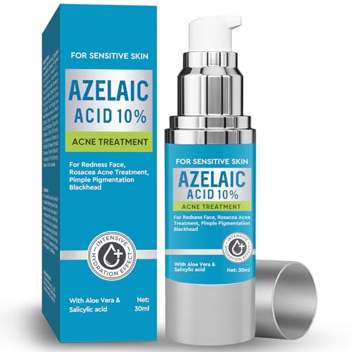 Topkech Azelaic Acid Serum,10% Azelaic Acid for Smoothing Face & Skin,Powerful for Redness Relief Face, Dark Spot, Balance Excess Sebum