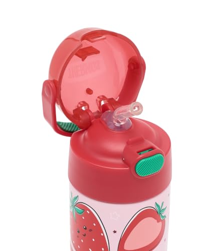 Image of THERMOS FUNTAINER Water Bottle with Straw, 12oz, Strawberry Smiles