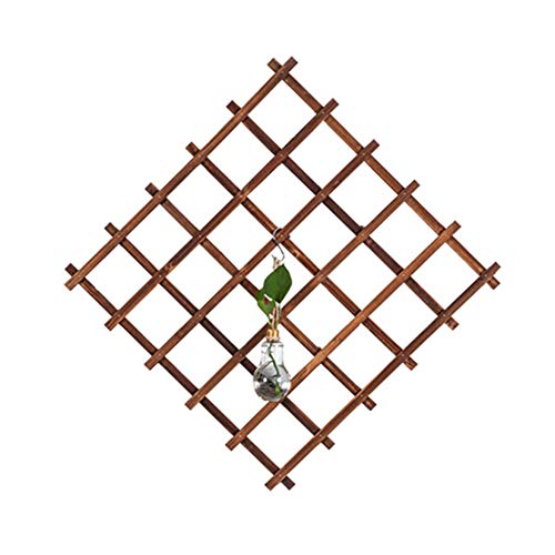 Preisvergleich Produktbild ESTEAR Teleskopzaun Kletterrebe Korrosionsbeständiger Holzzaun Kletterrahmen Gitter Blumenständer Bambuszaun Holzkohle (Größe: 65X65cm)