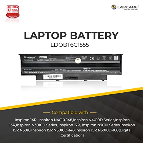 Lapcare Laptop Battery for Dell Inspiron N5010, N5110, N5050, N4010,N4110 6 Cell (Black) - Image 5