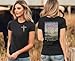 Women's Christian Bible Verse Graphic T Shirts Vintage Jesus Faith Pray Cross Print Tees Crewneck 2 Sided Tops (Medium, Black-1)