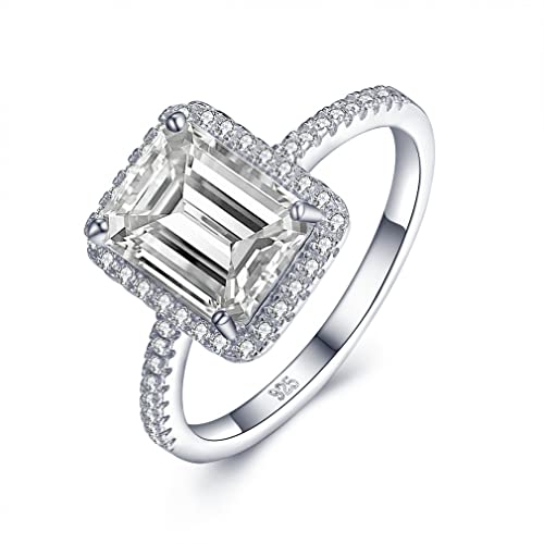 Bague de fiançailles diamant zircon 1CT en argent, cadeau femme