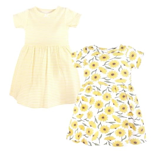 Hudson Baby Vestidos de algodão para bebês meninas, Margarida, 2 Anos
