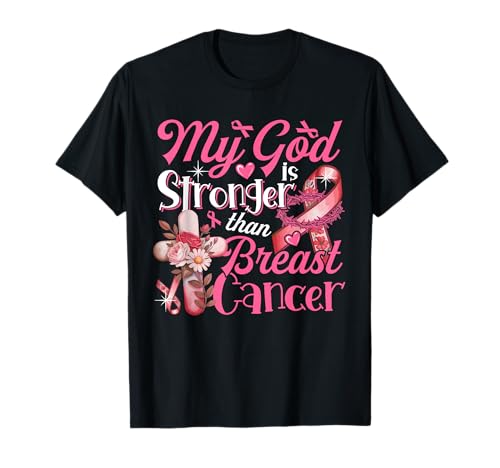 God Proud Stronger Than Breast Cancer Costume Ribbon T-Shirt