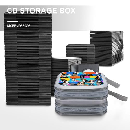 Étui à CD rigide Beagle Patterns, rangement 40 DVD pour la maison