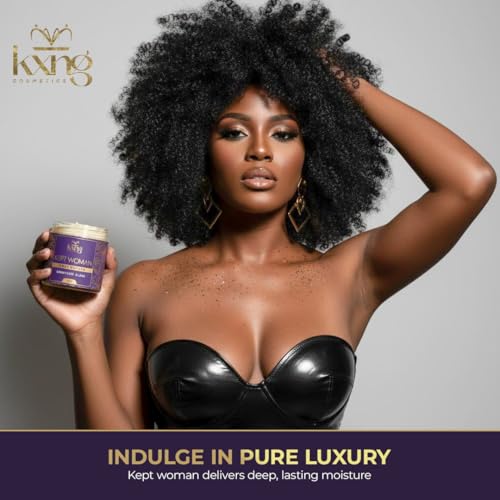Image of KXNG Cosmetics Luxury Shea Body Butter - 4oz | Deep Moisturizing Body Cream for Women | Butter with Shea, Cocoa, Mango & Coconut Oil | Ideal For Hands, Feet & All Skin Types - Kept Woman
