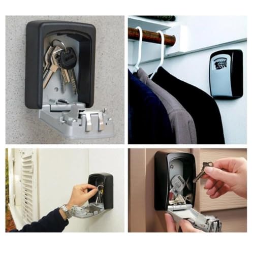 Image of 4-Digit Combination Anti-Theft Key Lock,Key Lock, Combination Lock Box, Wall Mounted, Waterproof, Key Storage Lock Box for Outdoor and Indoor,Office,Gym,School,etc