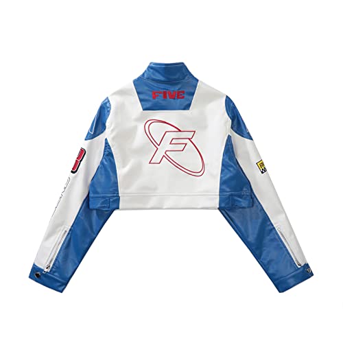 Aelfric Eden Cropped Leather Jacket Women PU Crop Moto Biker Racing Trendy Fashion Casual Coats — view 5