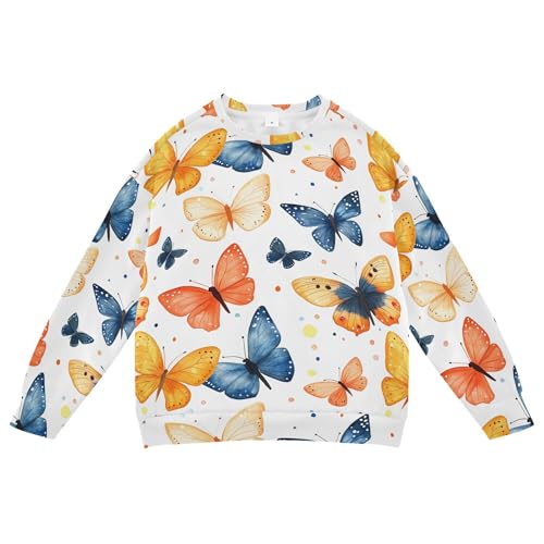 JUNZAN Cute Butterflies Western Little Girls Sweatshirt Hoodie Crewneck Kids Hoodies Boys Athletic 4T
