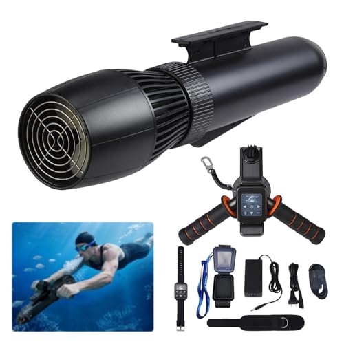 KPOUYYDS Equipo de Buceo, Motor Submarino, Scooter de Buceo para Deportes acuáticos, Motor de Alta Potencia de 500 W, hasta 2 Metros/Segundo, Profundidad de Buceo de 100 pies, para esnórquel