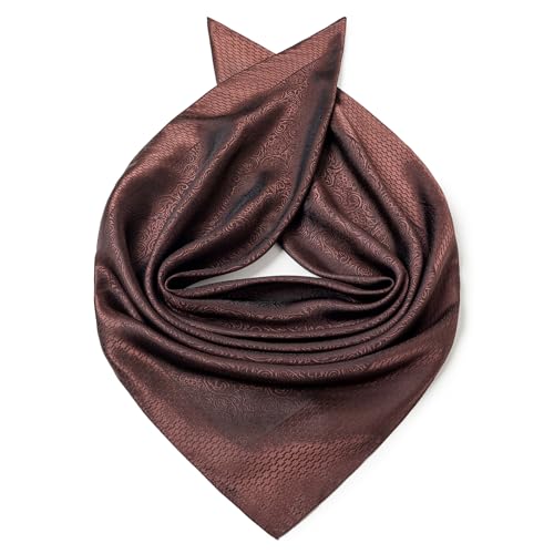 Image of 35 inch Men's Large Square Jacquard Scarf - Cowboy Wild Rugged Style, With Gift Packed