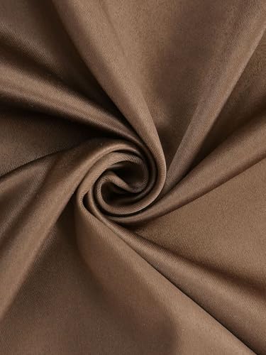 Image of 100% Blackout Curtains for Window- 4 Feet (Pack of 1) | Black Back Coated Fabric |Heat & Noise Insulation | Eyelet Curtains for Living Room & Bedroom |Brown