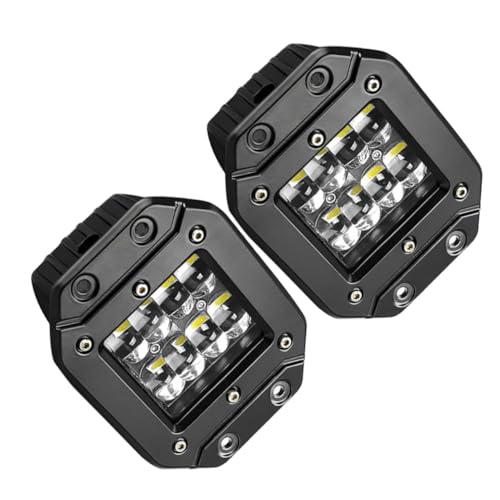 ELAYARD 2 piezas Luz de Trabajo LED para Coche Todoterreno Suv Camión Luz de Conducción Incrustada Resistente Pack