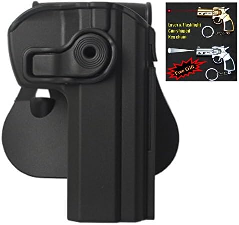 IMIZ1340 - Polymer Retention Roto Holster for CZ75 Sp- 01 Shadow, CZ75 SP- 01 Tactical + Laser & Flashlight Gun Shaped Key Chain. (Black)